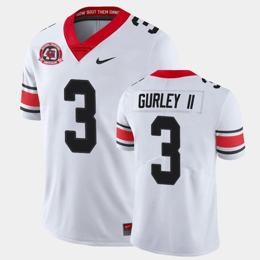 Georgia Bulldogs #3 Todd Gurley II White College Football 40th Anniversary Alternate Jersey by My Store