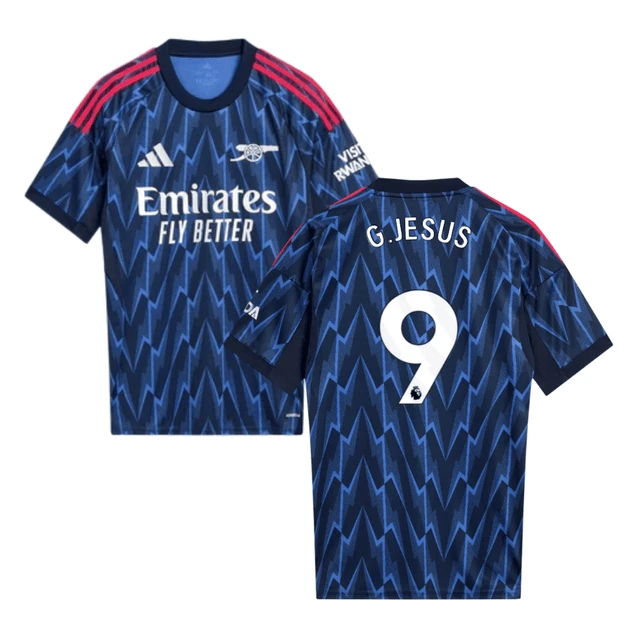 Gabriel Jesus #9 Arsenal 2025-26 Away Men Jersey – Blue by Soccer Jersey