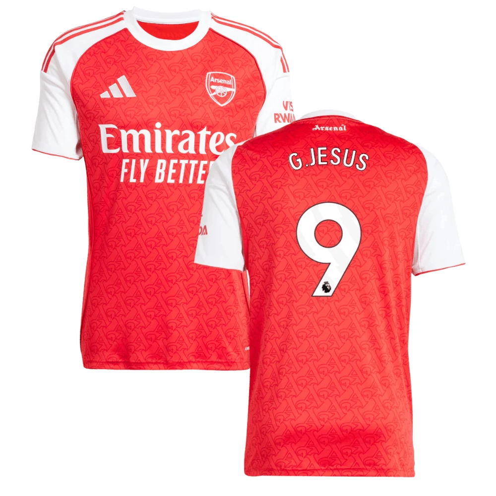 Gabriel Jesus #9 Arsenal 2025-26 Home Jersey – Red by Soccer Jersey
