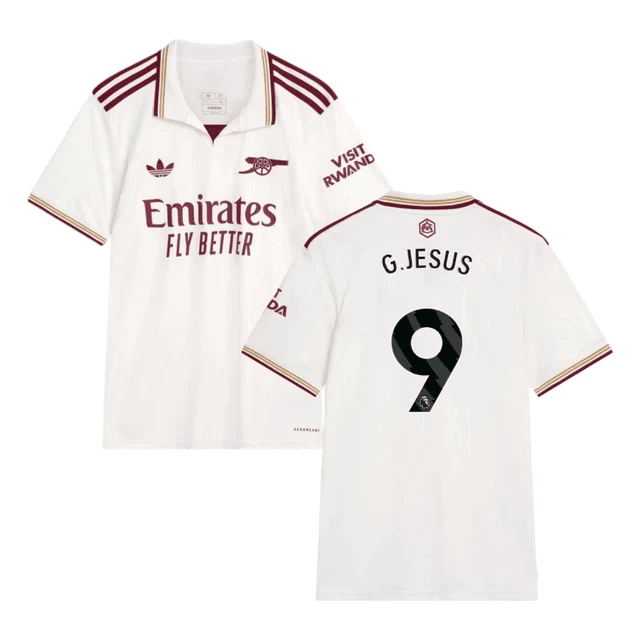 Gabriel Jesus #9 Arsenal 2025-26 Third Jersey – Cream by Soccer Jersey