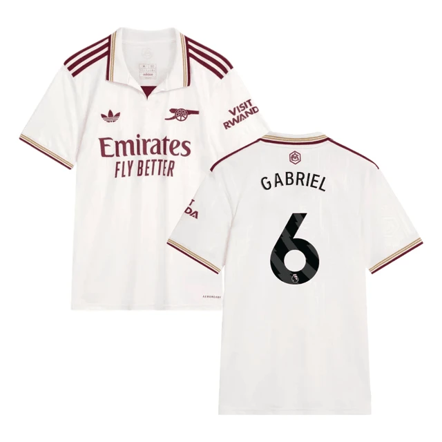 Gabriel Magalhaes #6 Arsenal 2025-26 Third Jersey – Cream by Soccer Jersey