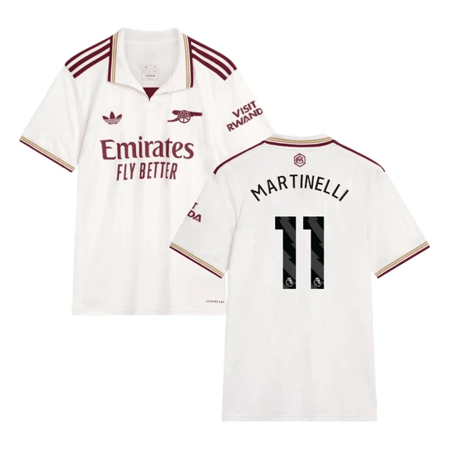 Gabriel Martinelli #11 Arsenal 2025-26 Third Jersey – Cream by Soccer Jersey