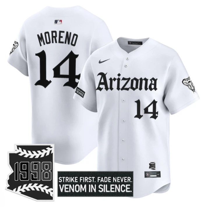 Gabriel Moreno Jersey #14 Arizona Diamondbacks Gothic Desert Fang Edition White by My Store