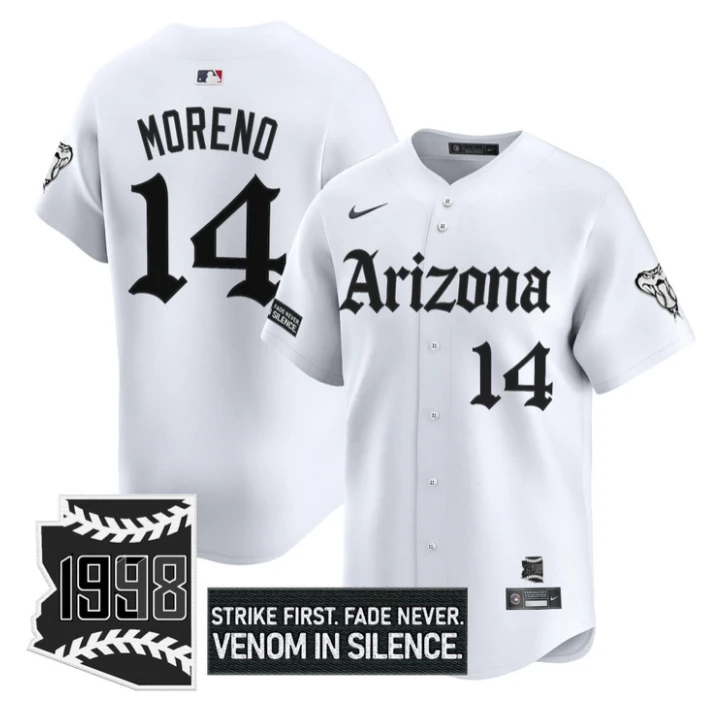 Gabriel Moreno Jersey #14 Arizona Diamondbacks Gothic Desert Fang Edition White by My Store