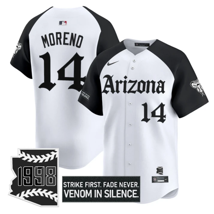 Gabriel Moreno Jersey #14 Arizona Diamondbacks Gothic Desert Fang Edition by My Store