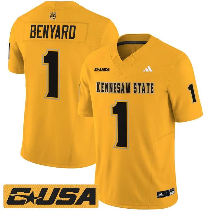 Gabriel Benyard Jersey #1 Kennesaw State Owls 2025 Vapor Stitched by My Store NCAA Football Jerseys