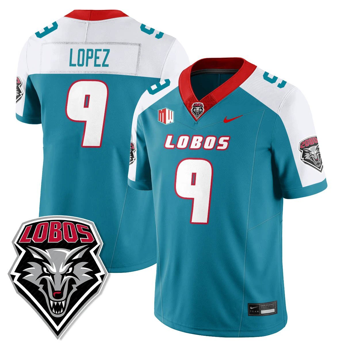 Gabriel Lopez Jersey #9 UNM Lobo Football 2025 All Stitched by My Store NCAA Football Jerseys