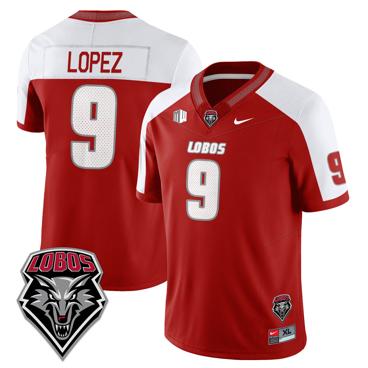 Gabriel Lopez Jersey #9 UNM Lobo Football 2025 Stitched by My Store NCAA Football Jerseys