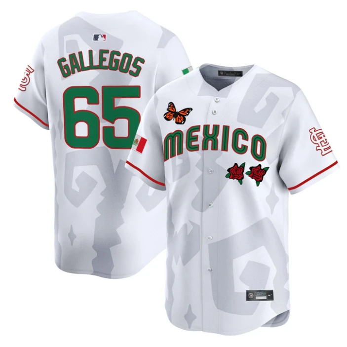 Gallegos Jersey #65 Mexican Heritage 2025 Sentrock Vapor Limited Stitched White by My Store