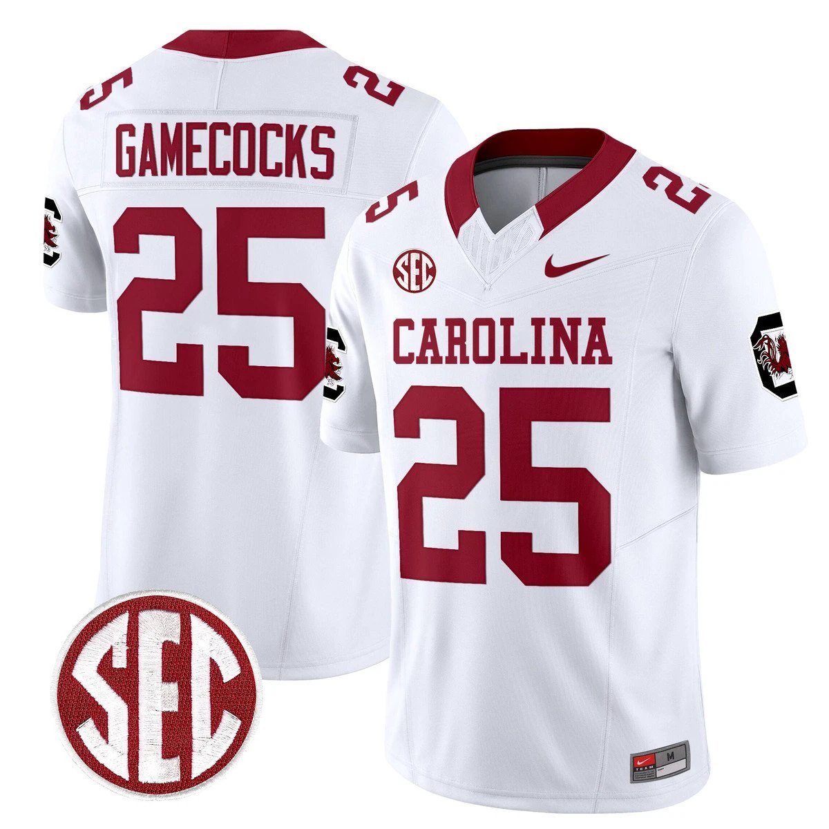 Gamecocks Jersey #25 Carolina 1980 Throwback Rebrand 2026 Stitched by My Store NCAA Football Jerseys