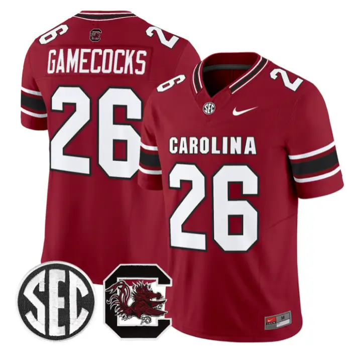 Gamecocks Jersey #26 South Carolina Gamecocks 2026 Stitched by My Store NCAA Football Jerseys
