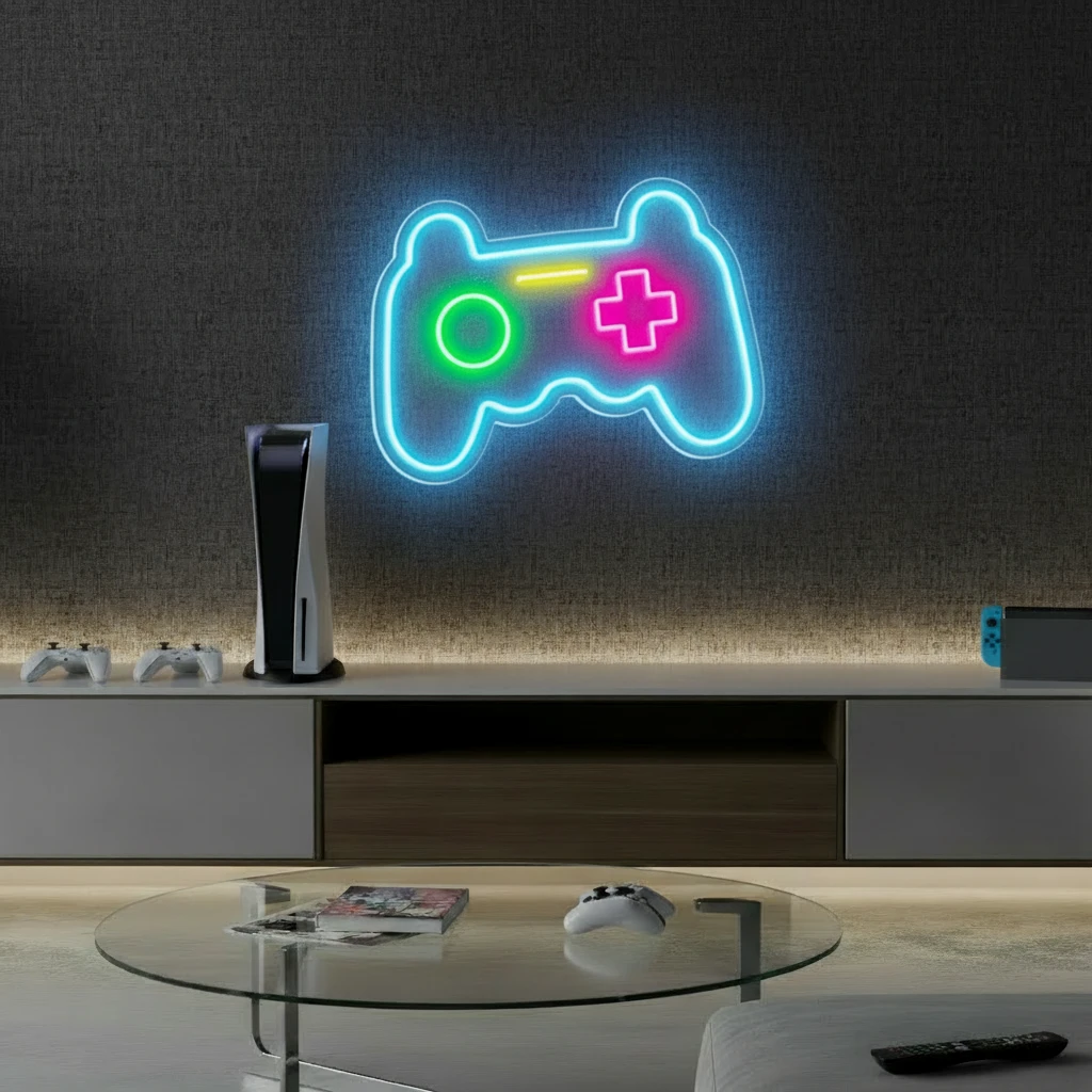 Gamepad LED Neon Lights Sign Gaming Room Wall Decor by Neonchics