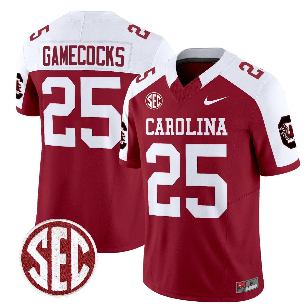 Gamecocks Jersey #25 Carolina 1980 Throwback Rebrand 2026 Stitched Garnet Alter by My Store NCAA Football Jerseys
