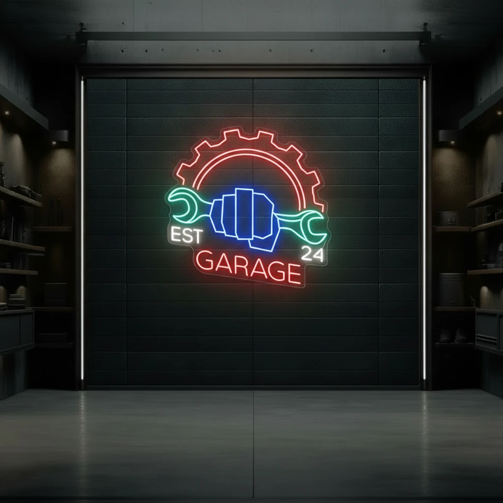 Garage Neon Sign Personalized Garage Sign for Men by Neonchics
