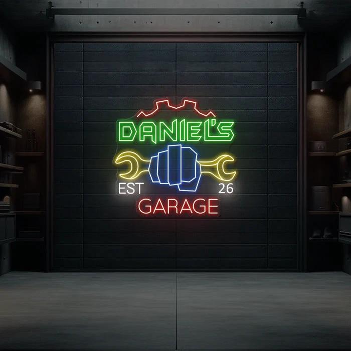 Garage Neon Sign Personalized Garage Sign for Men by Neonchics