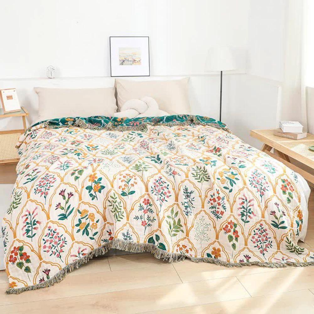 Garden Reverie Cotton Blanket by Casa & Beyond