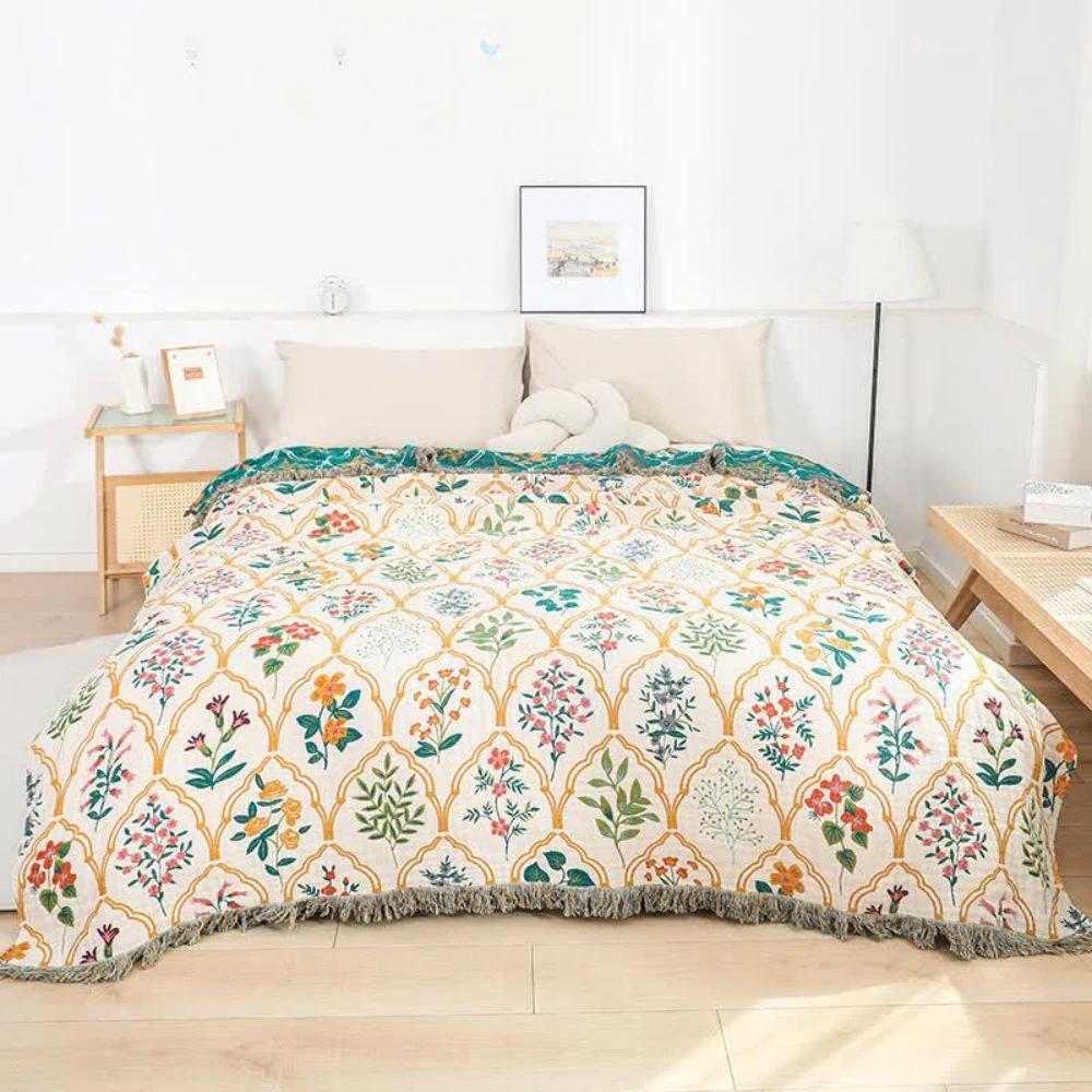 Garden Reverie Cotton Blanket by Casa & Beyond