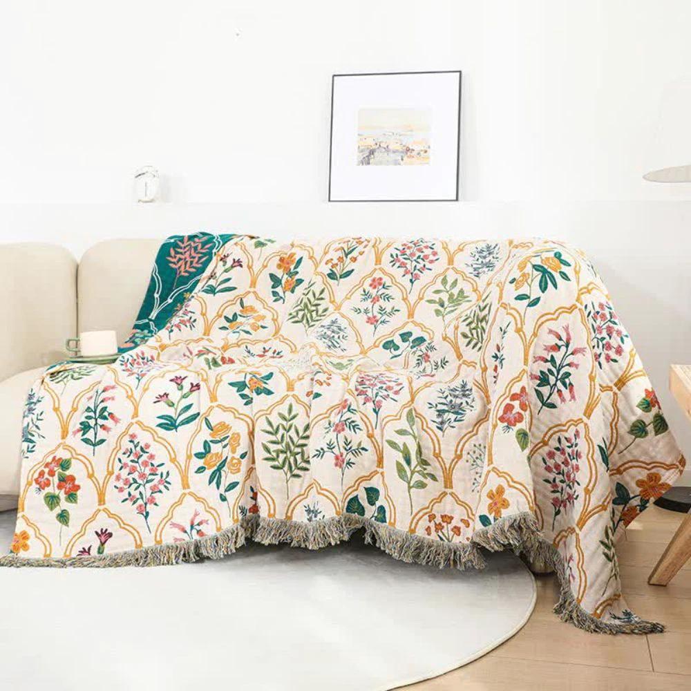 Garden Reverie Cotton Blanket by Casa & Beyond