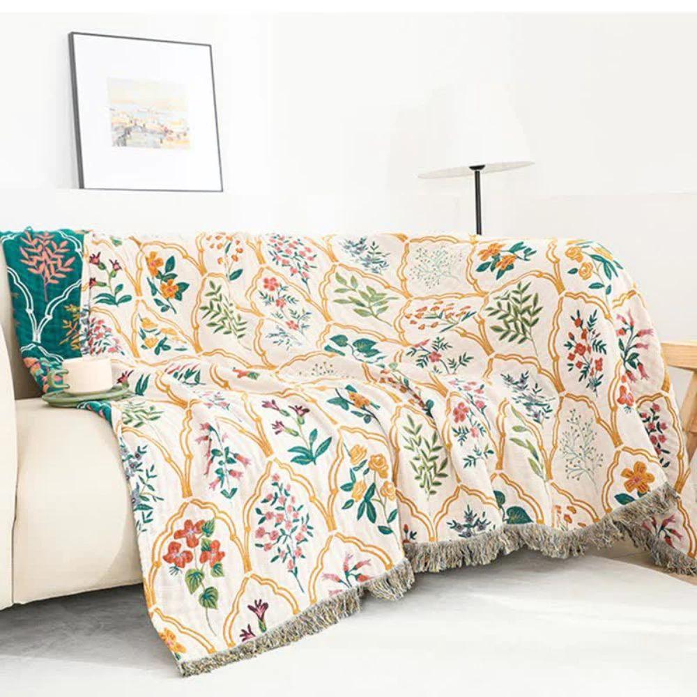 Garden Reverie Cotton Blanket by Casa & Beyond