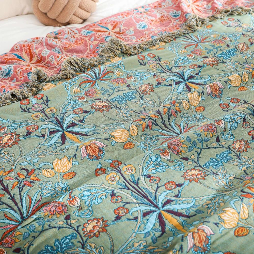 Wild Petal Pure Cotton Reversible Blanket by Casa & Beyond
