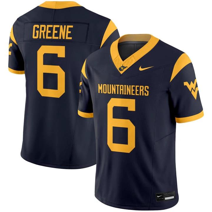 Garrett Greene Jersey #6 West Virginia Mountaineers 2025 Vapor Stitched by My Store NCAA Football Jerseys