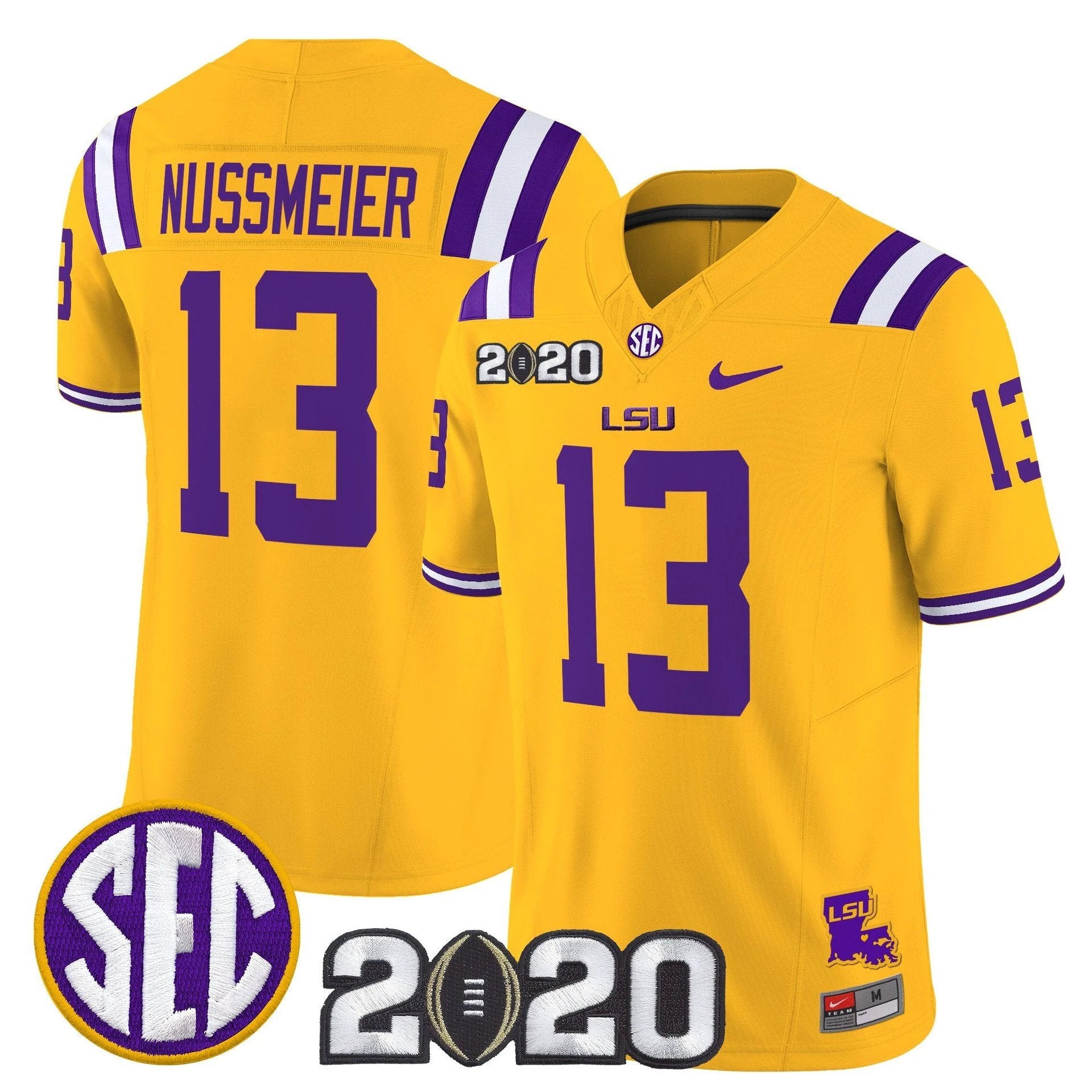 Garrett Nussmeier Jersey #13 LSU Tigers 2020 National Champions by My Store NCAA Football Jerseys