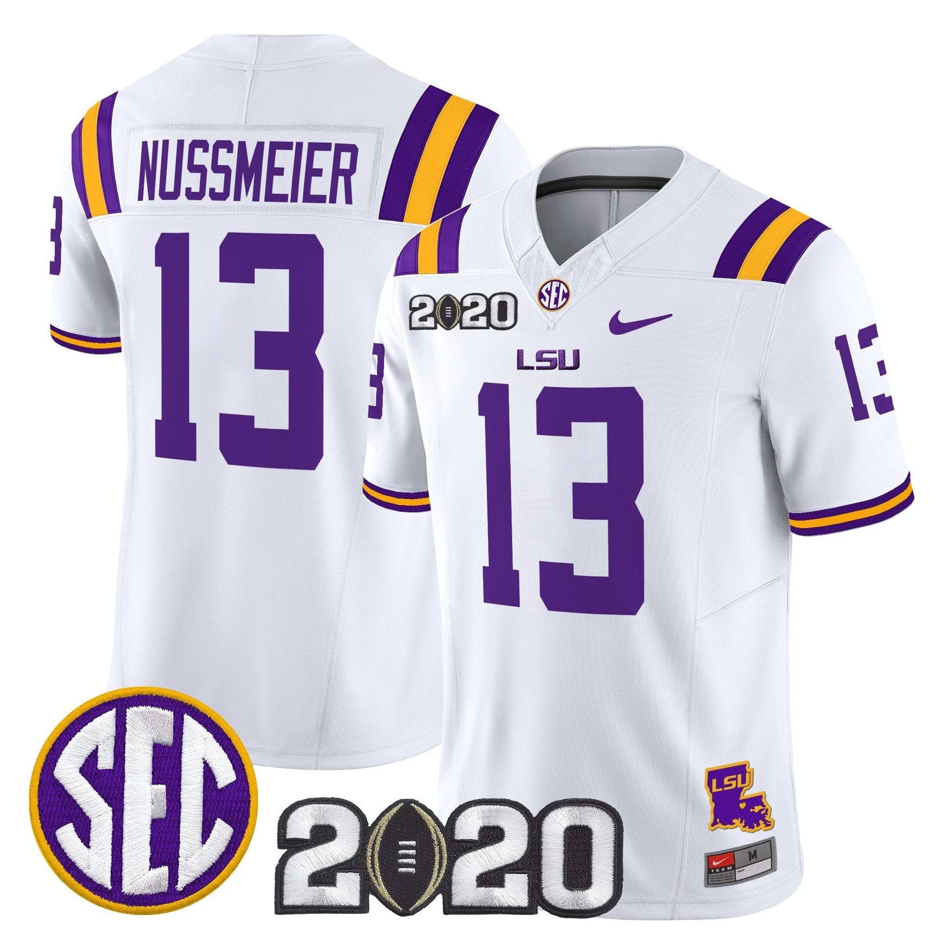 Garrett Nussmeier Jersey #13 LSU Tigers 2020 National Champions by My Store NCAA Football Jerseys