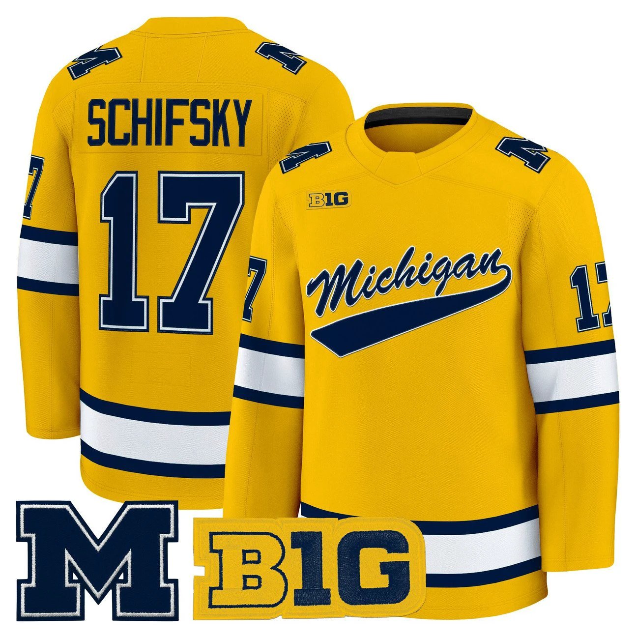 Garrett Schifsky Jersey #17 Michigan Wolverines 2025-26 Premium All Stitched by Hockey David