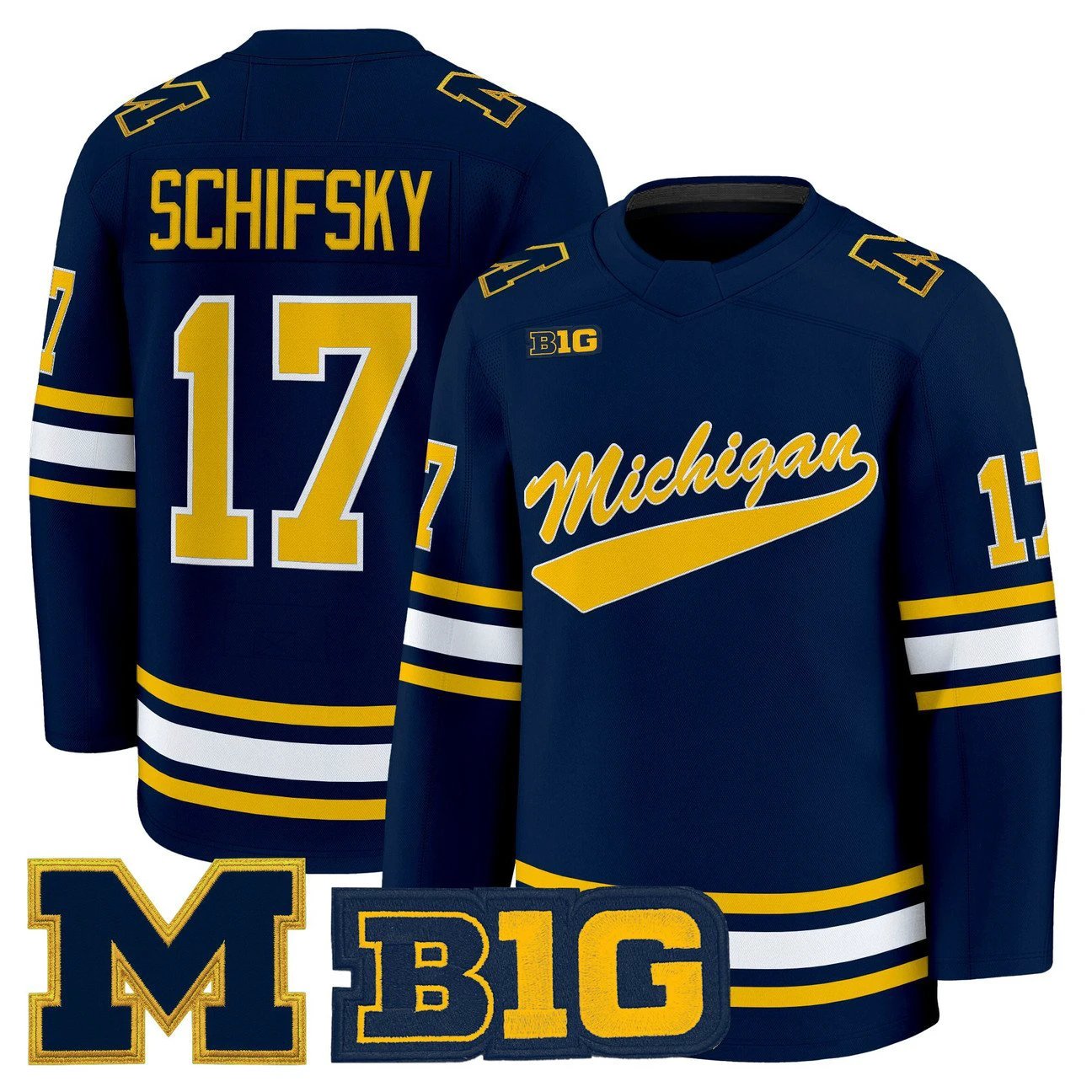 Garrett Schifsky Jersey #17 Michigan Wolverines 2025-26 Premium All Stitched by Hockey David