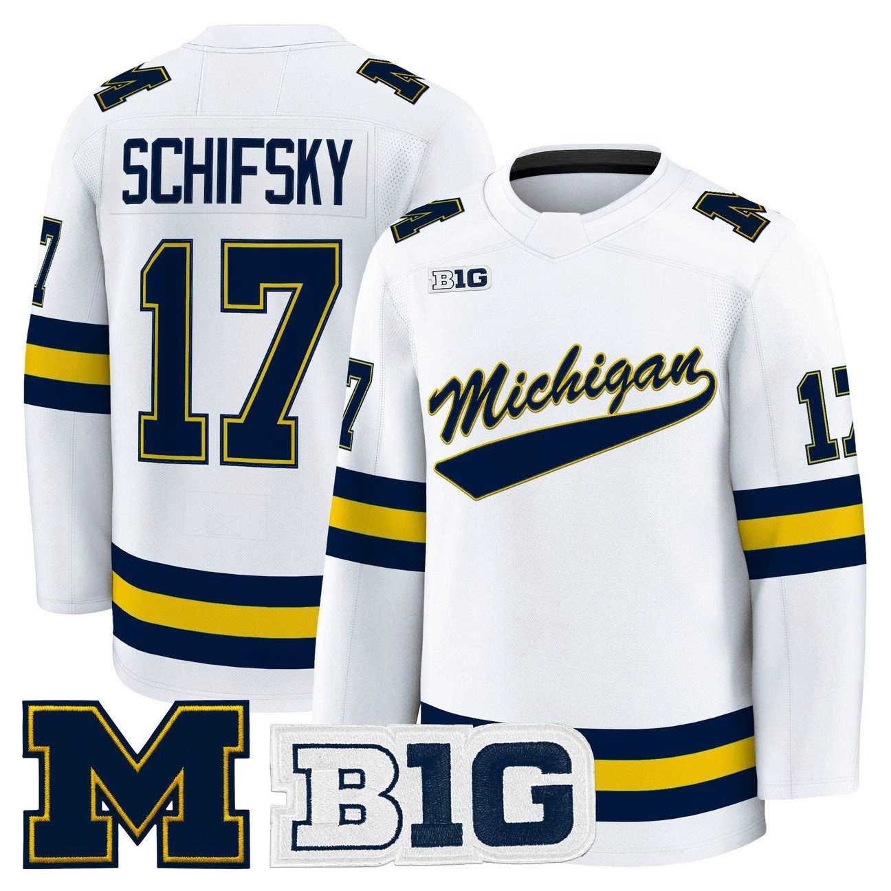 Garrett Schifsky Jersey #17 Michigan Wolverines 2025-26 Premium All Stitched by Hockey David