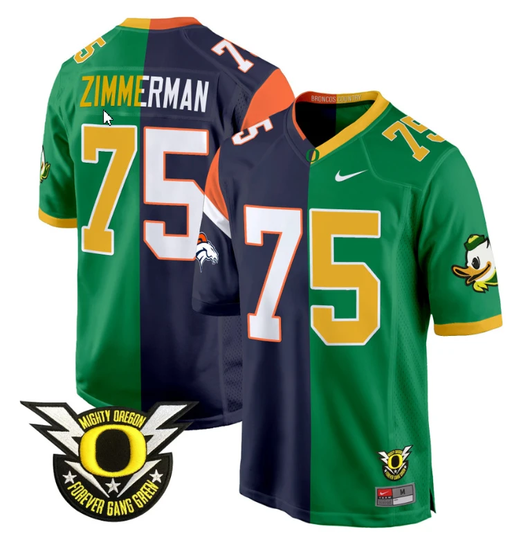 Gary Zimmerman Jersey #75 Oregon Ducks Split Game College Football All Stitched by My Store