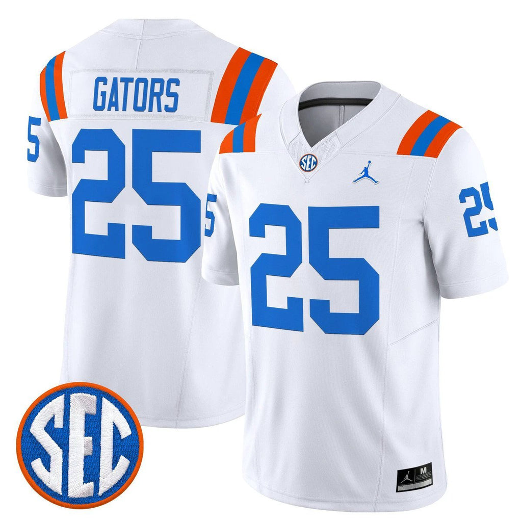 Gators Jersey #25 Florida Gators 1960s Throwback Vapor Limited White by My Store NCAA Football Jerseys