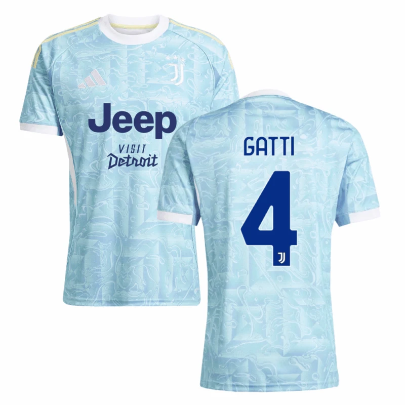 Gatti 4 Juventus 2025-26 Away Match Jersey – Light Blue by Soccer Jersey