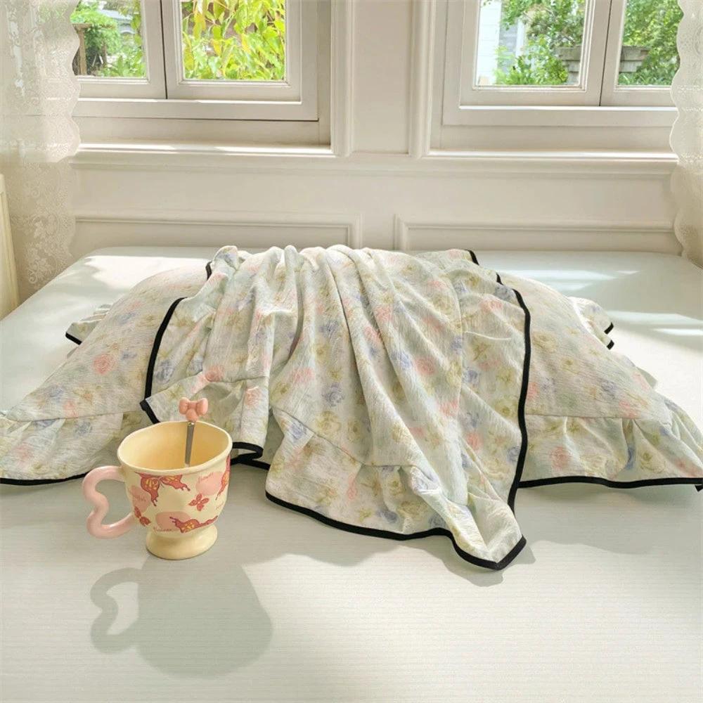 Gauze Floral Ruffled Lace Pillowcases by Casa & Beyond