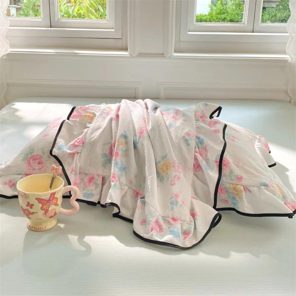 Gauze Floral Ruffled Lace Pillowcases by Casa & Beyond