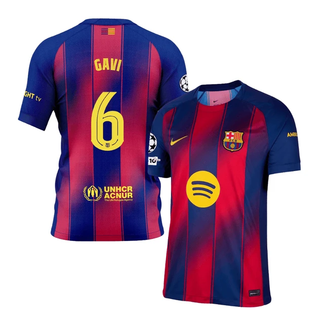 Gavi 6 Barcelona 2025-26 Home Jersey – Scarlet by Soccer Jersey