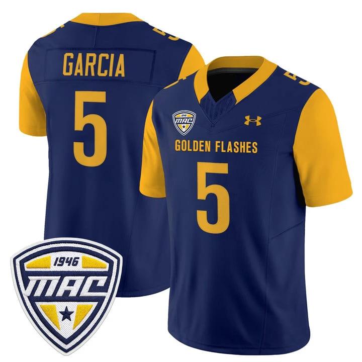 Gavin Garcia Jersey #5 Kent State Golden Flashes 2025 Limited Stitched Navy by NCAA Football Jersey