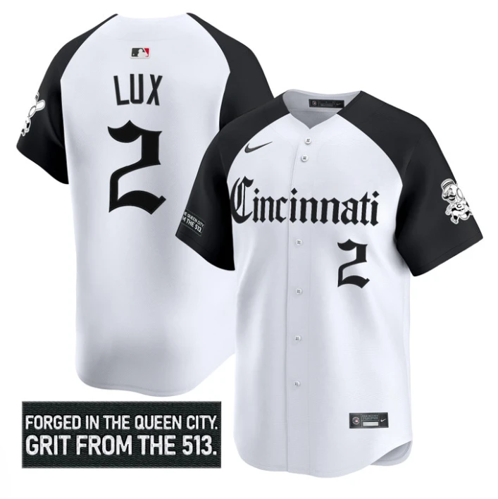Gavin Lux Jersey #2 Cincinnati Reds Gothic Queen City Edition Stitched by My Store