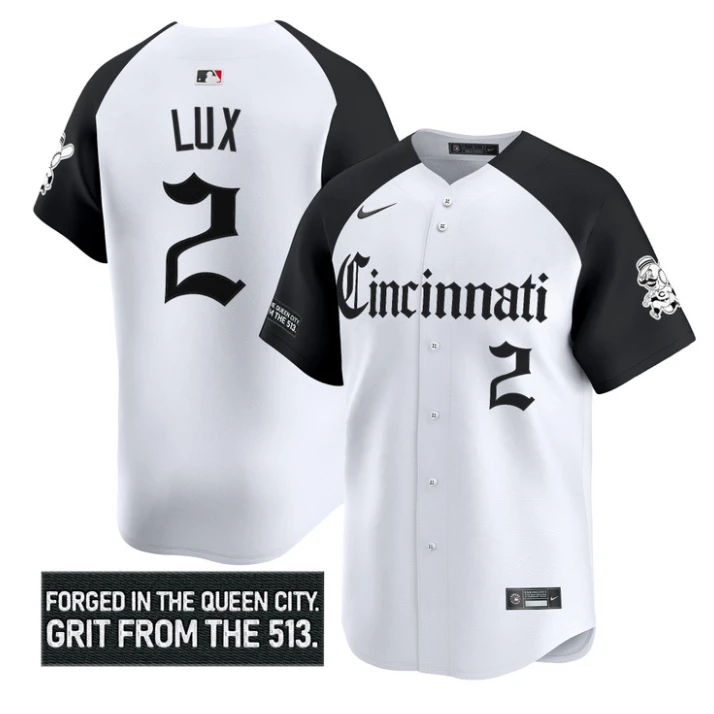 Gavin Lux Jersey #2 Cincinnati Reds Gothic Queen City Edition Stitched by My Store