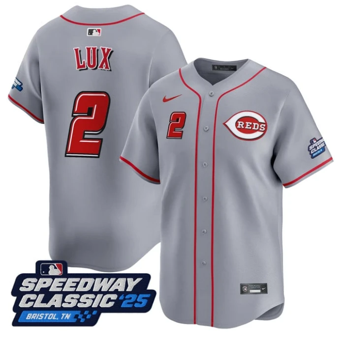 Gavin Lux Jersey #2 Cincinnati Reds Speedway Classic Limited Stitched Gray by My Store