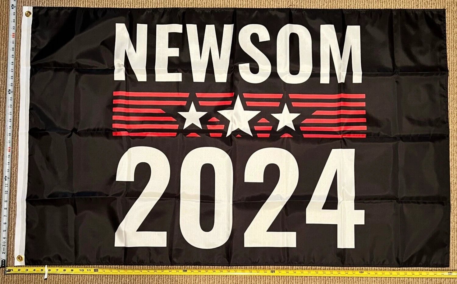 Gavin Newsom Flag Black 2024 Democracy Democrat Equality USA Sign 3x5' by flagsjustdoit