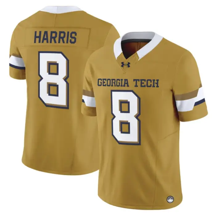 Gavin Harris Jersey #8 Georgia Tech Yellow Jackets 2026 Limited Stitched by My Store NCAA Football Jerseys