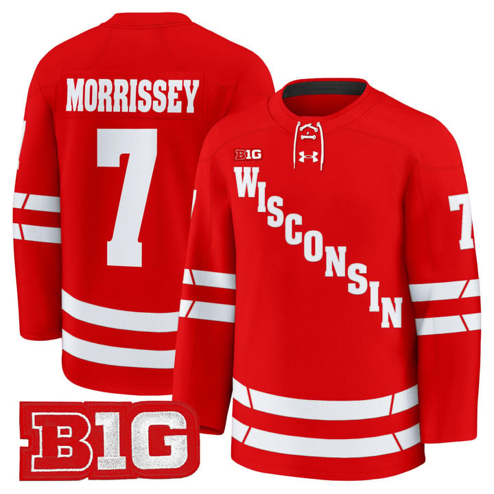 Gavin Morrissey Jersey #7 Wisconsin Badgers 2025-26 Premium Stitched by Hockey David