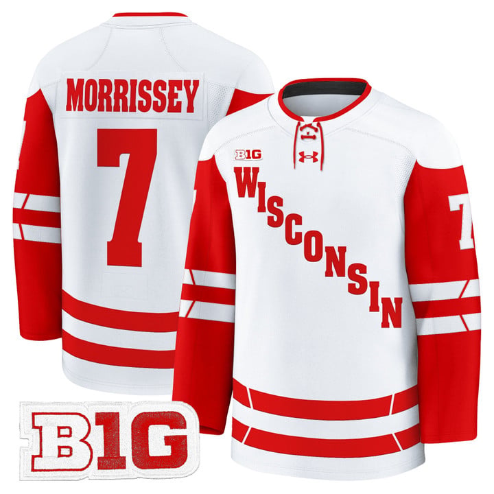 Gavin Morrissey Jersey #7 Wisconsin Badgers 2025-26 Premium Stitched by Hockey David