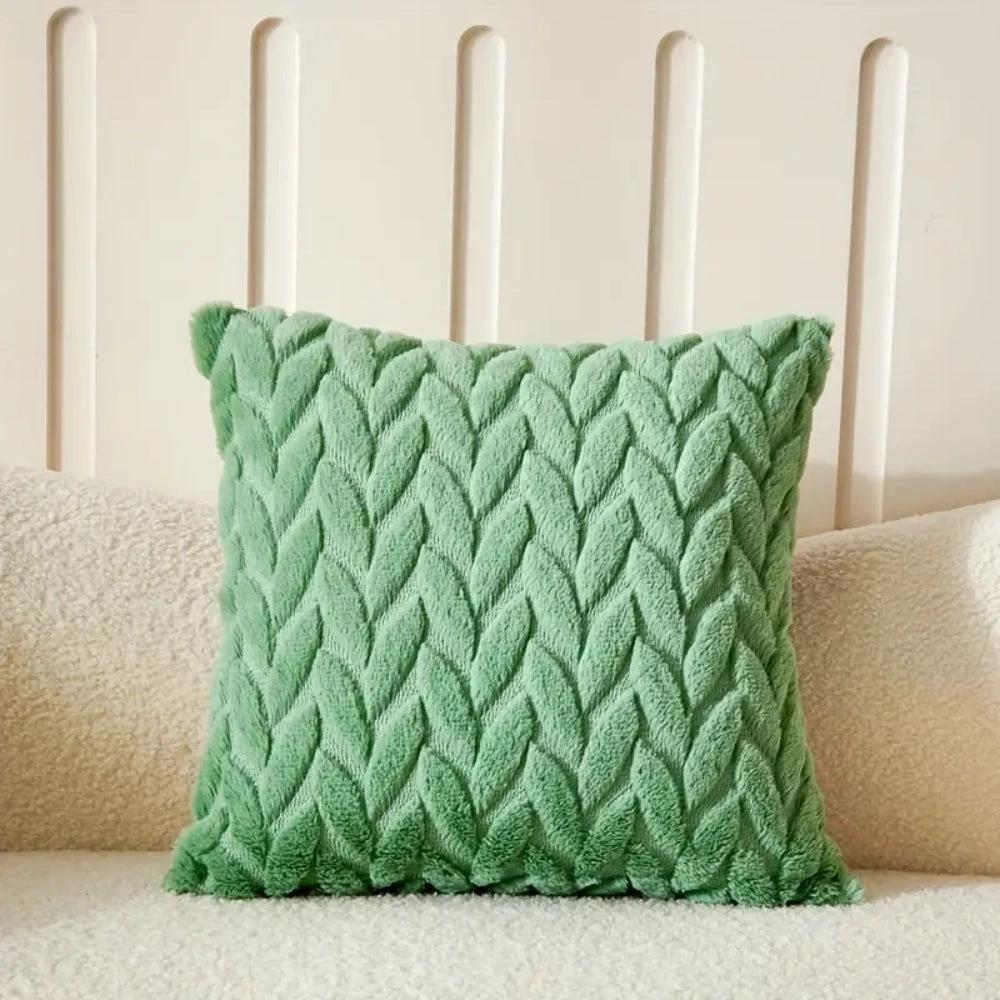 Geo Leaves Embroidered Cushion Cover by Casa & Beyond