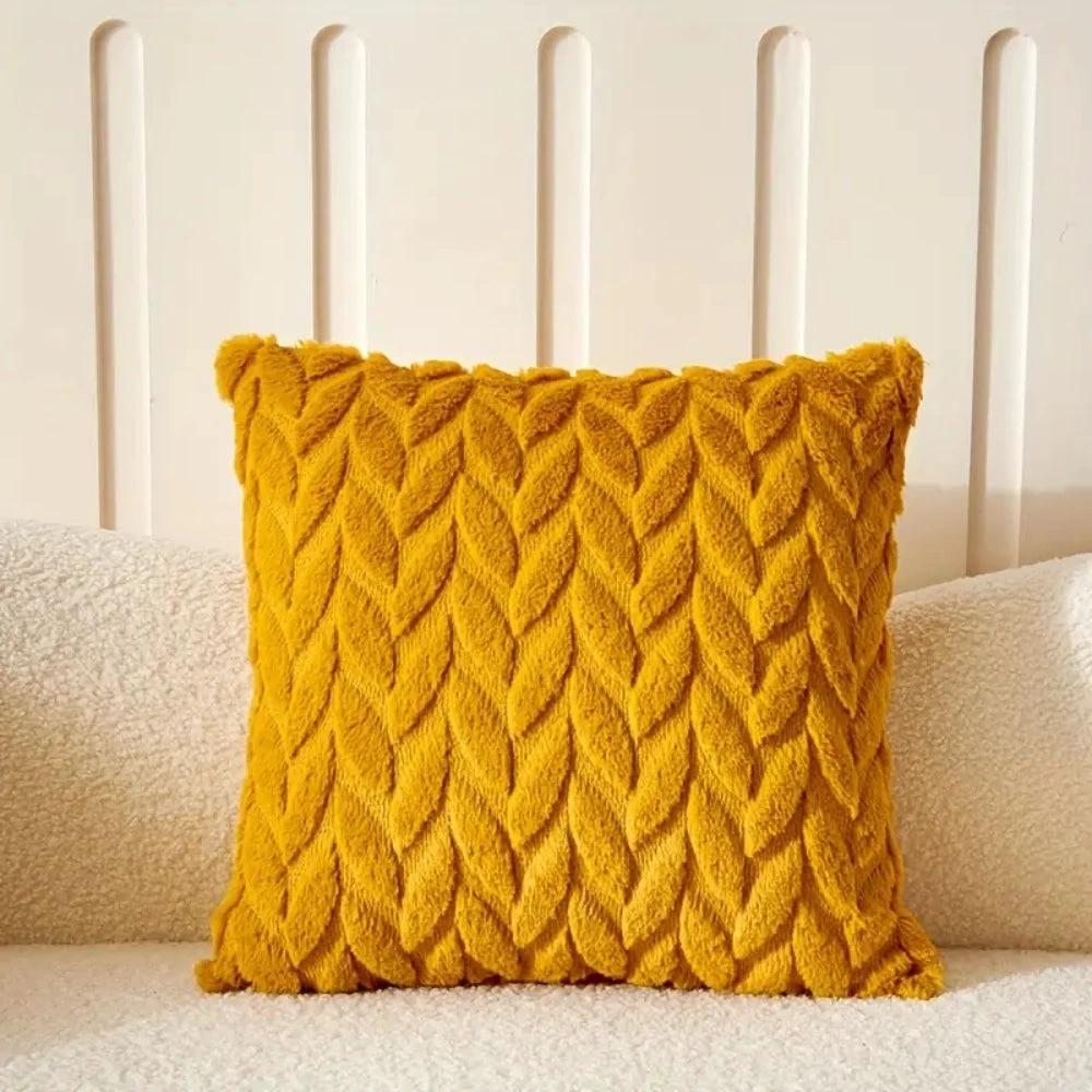 Geo Leaves Embroidered Cushion Cover by Casa & Beyond