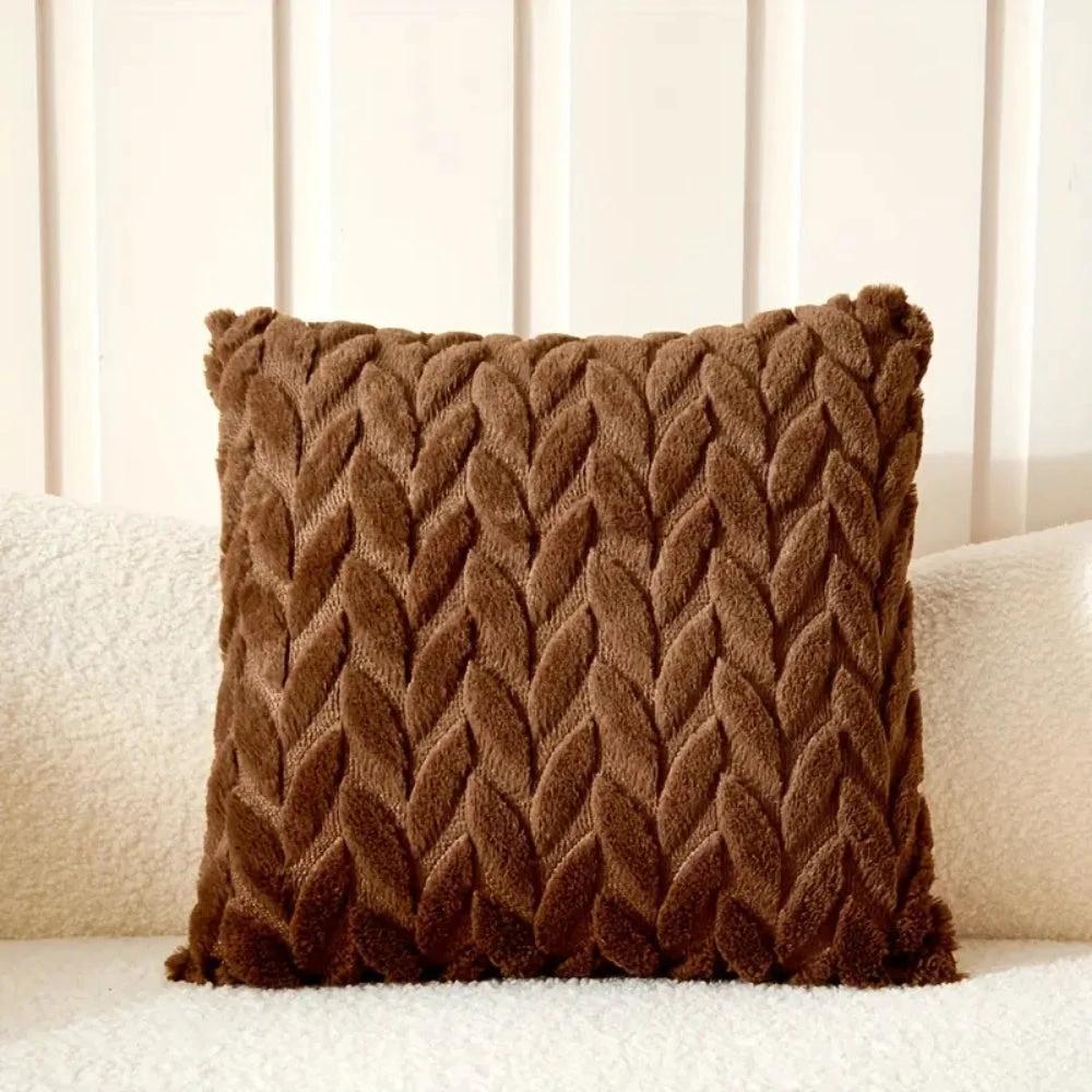 Geo Leaves Embroidered Cushion Cover by Casa & Beyond