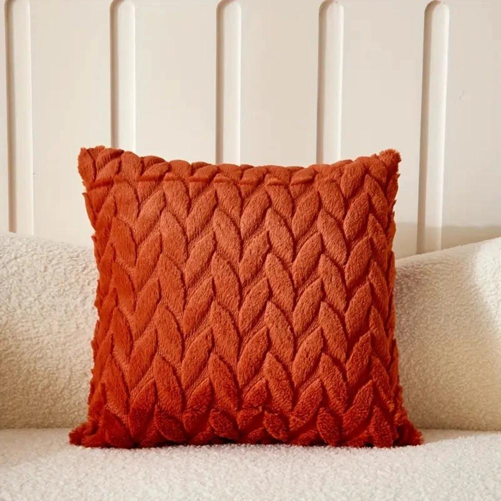 Geo Leaves Embroidered Cushion Cover by Casa & Beyond