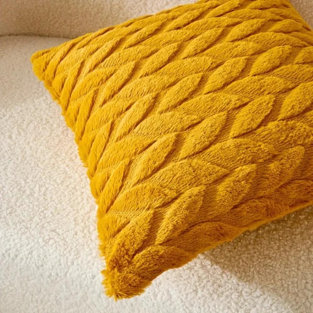 Geo Leaves Embroidered Cushion Cover by Casa & Beyond