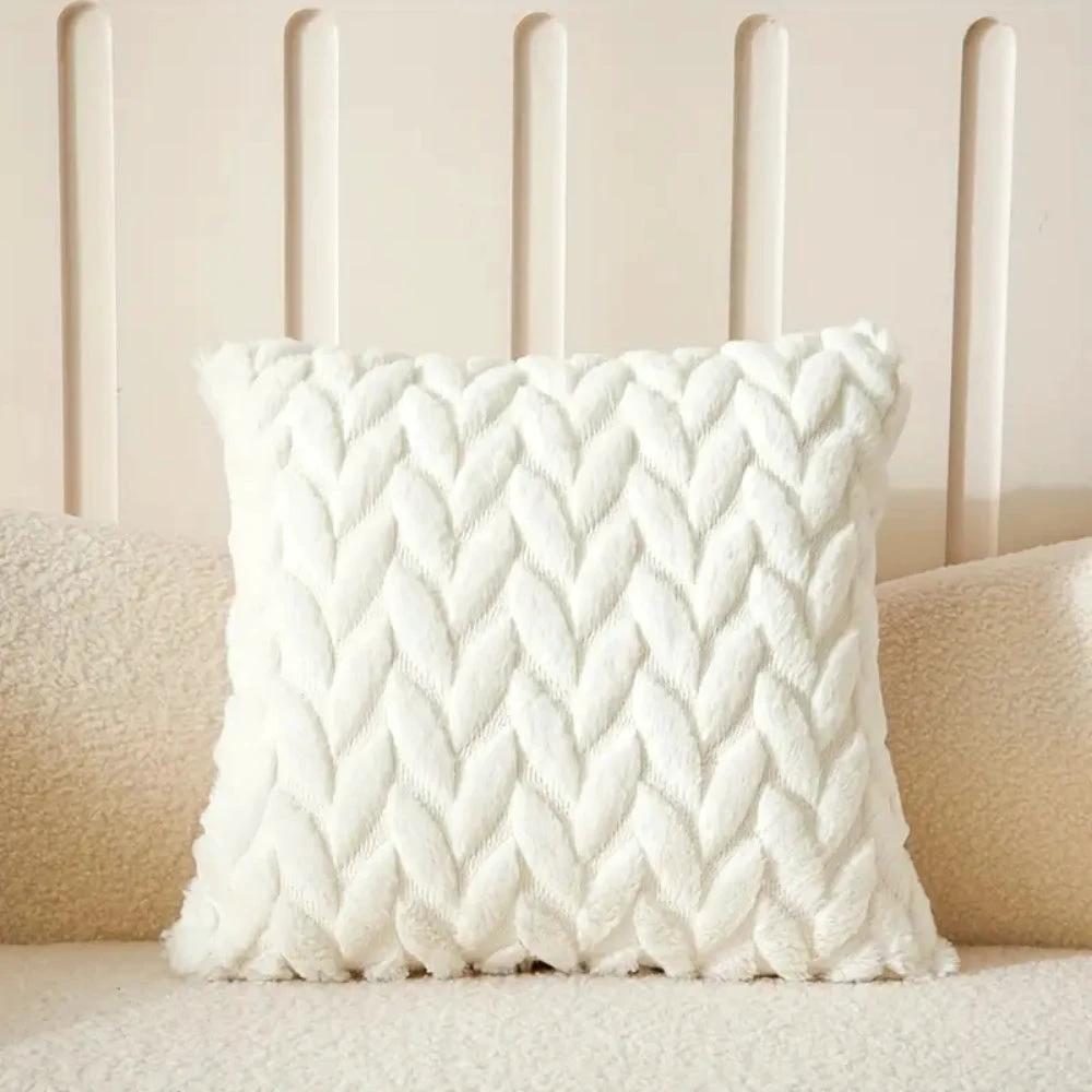 Geo Leaves Embroidered Cushion Cover by Casa & Beyond